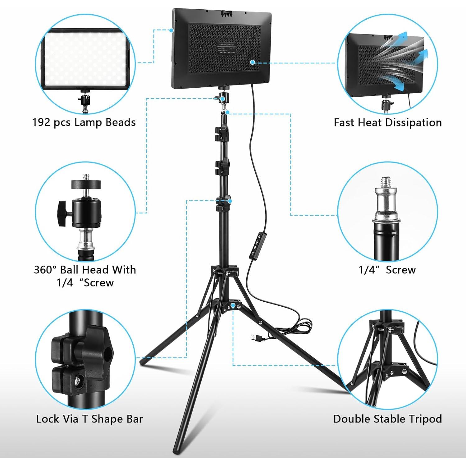 Kit de Iluminación LED Bi-Color Ci-Fotto 2-Pack USB 2800-6500K