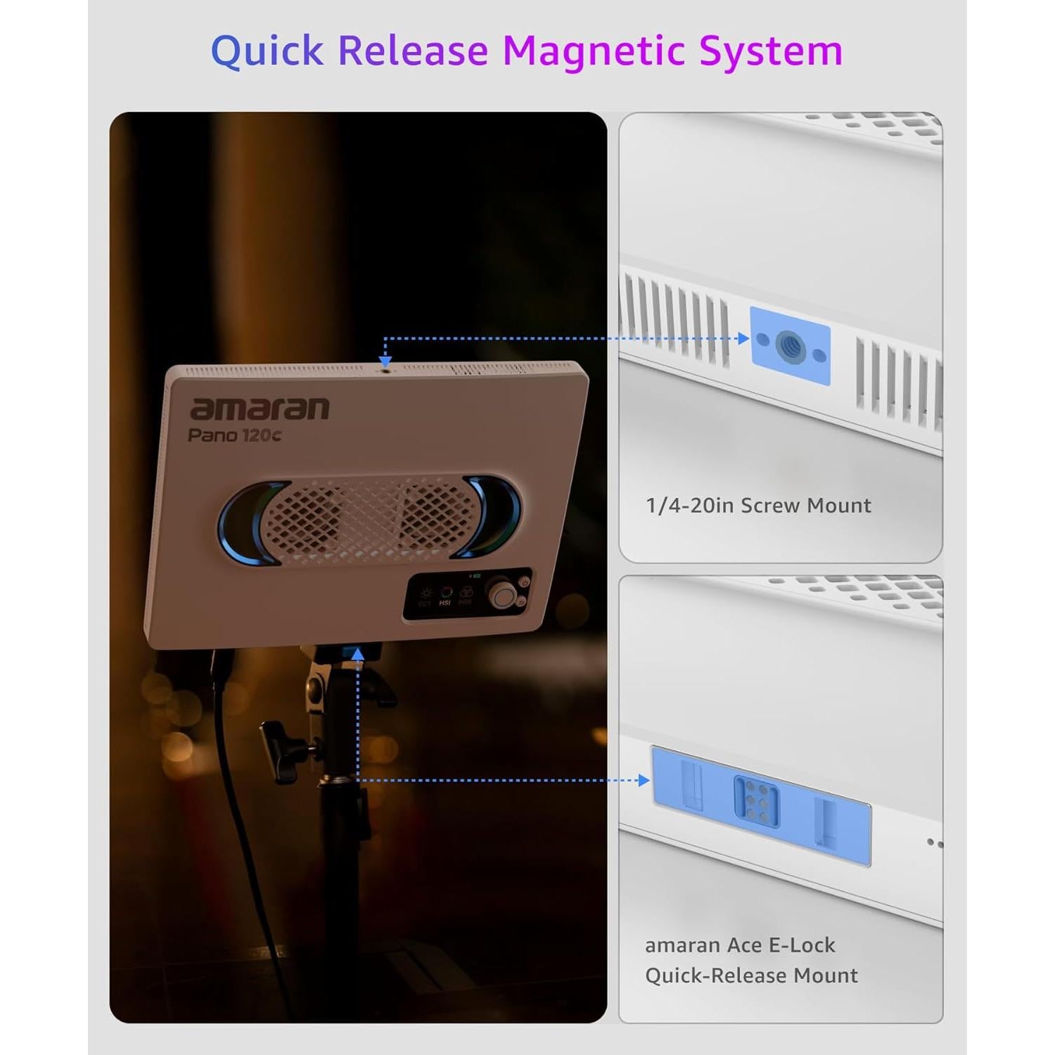 Kit de Luz LED Amaran Pano 120c RGB 120W Portátil con Softbox