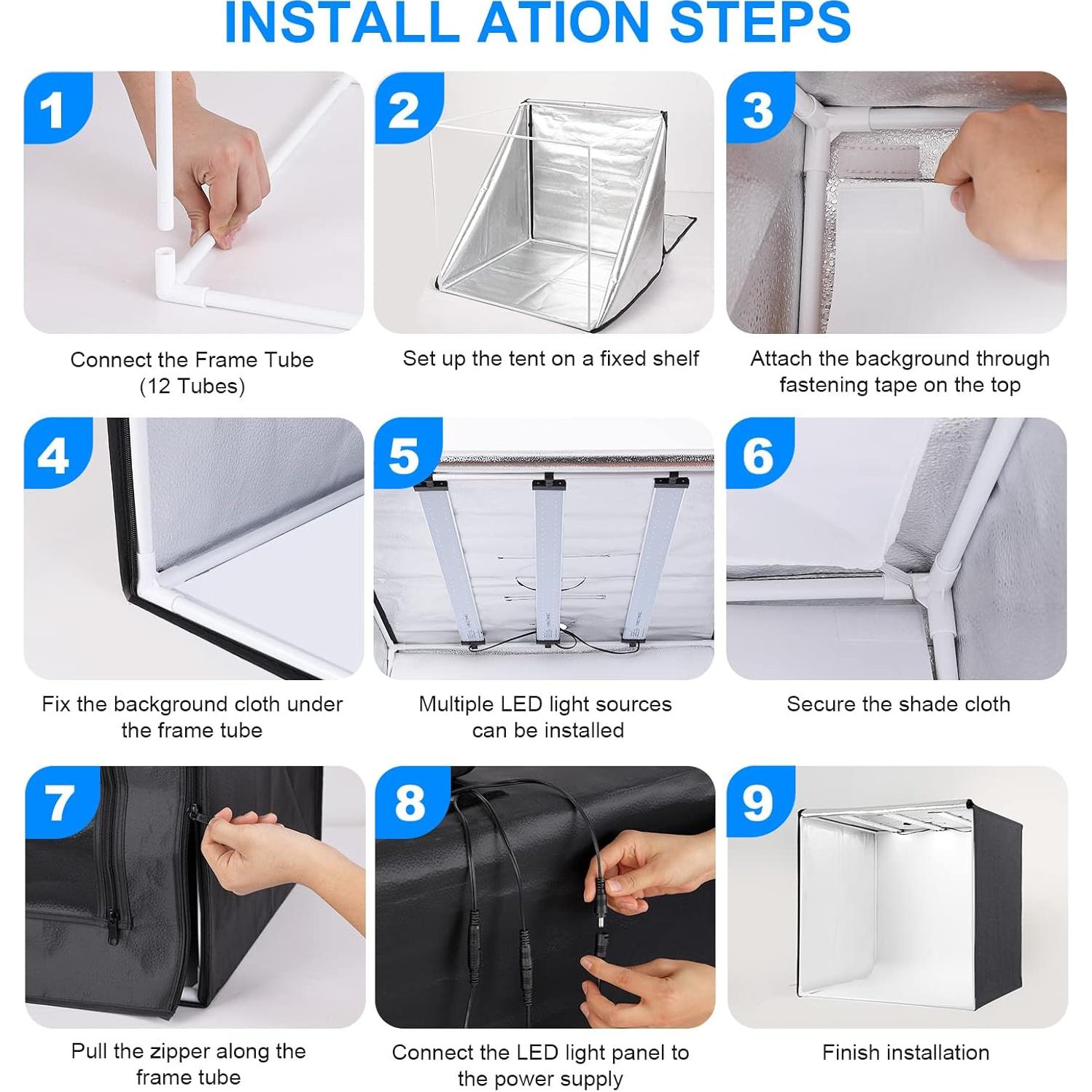 Caja de Luz de Estudio Fotográfico SYSCLOUD 81cm LED Dimmable