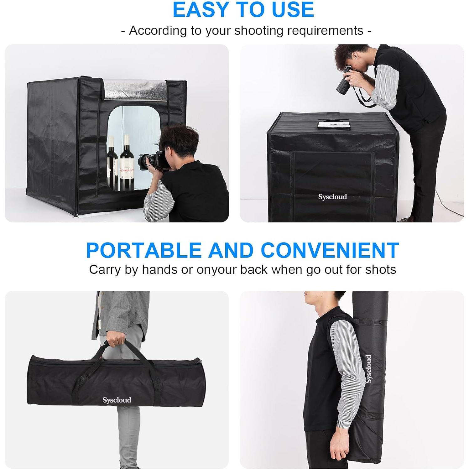 Caja de Luz de Estudio Fotográfico SYSCLOUD 81cm LED Dimmable