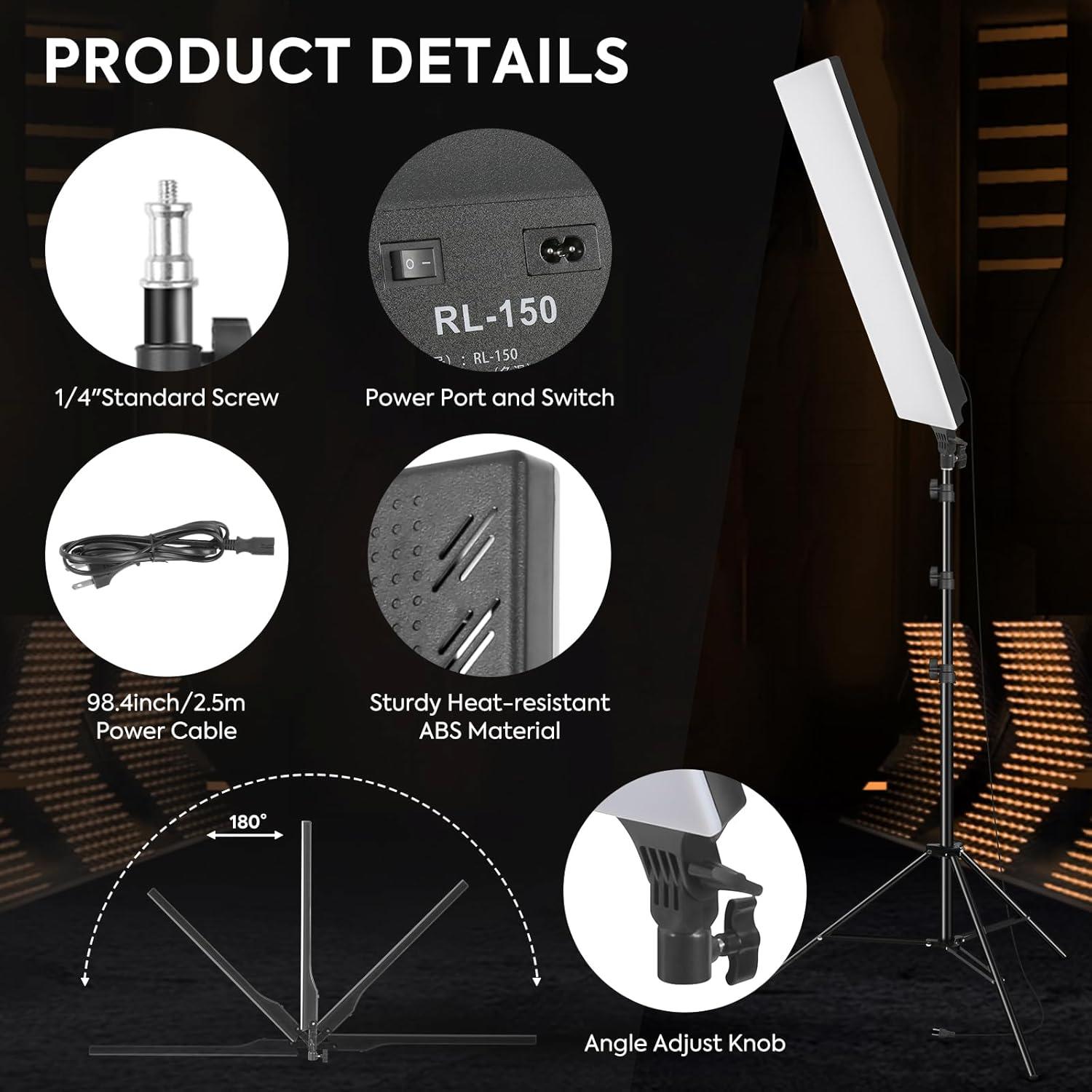 Kit de Iluminación Fotográfica LED SEDGEWIN 36W Regulable 2500-7500K