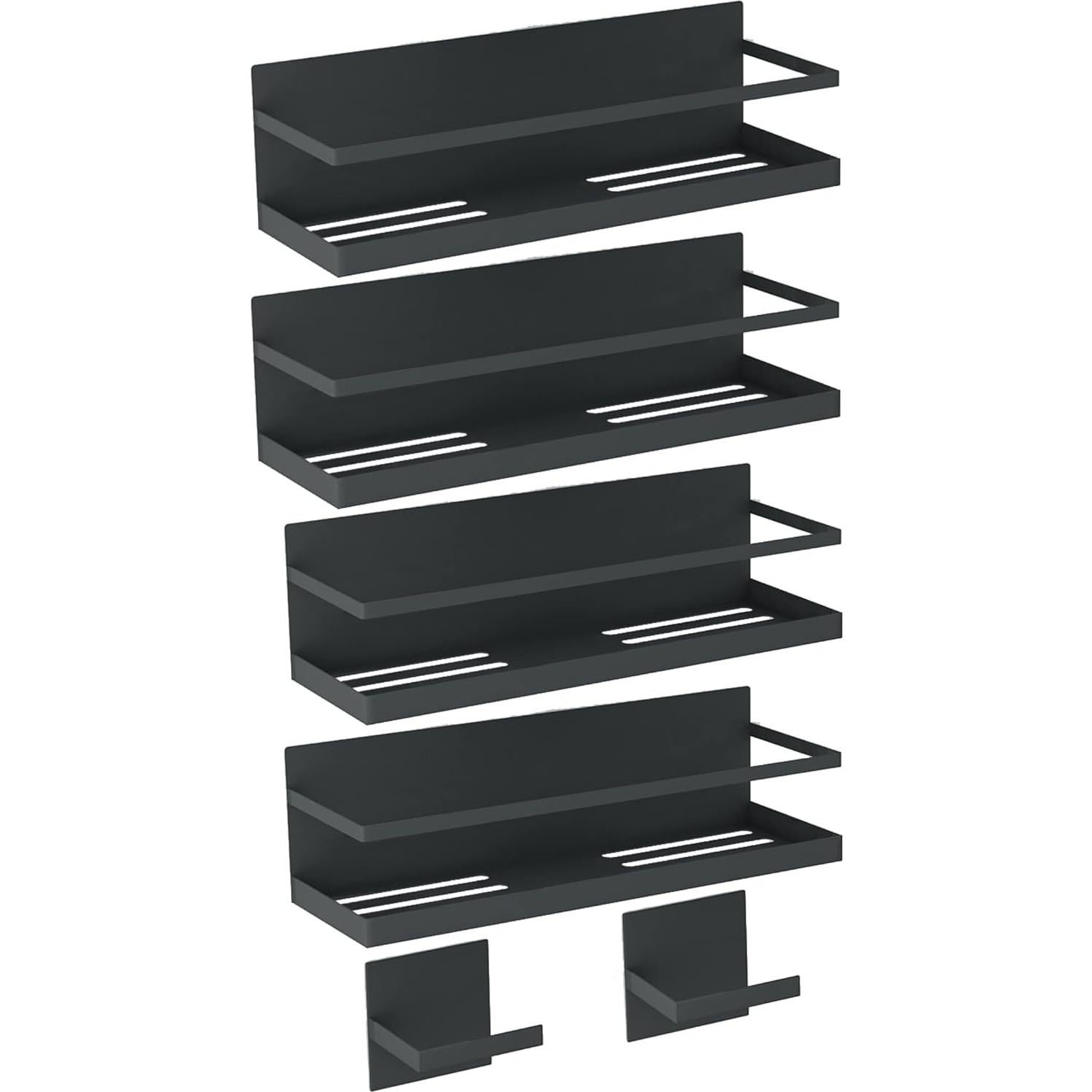 Estante Magnético para Especias Roysili 4 Piezas Negro