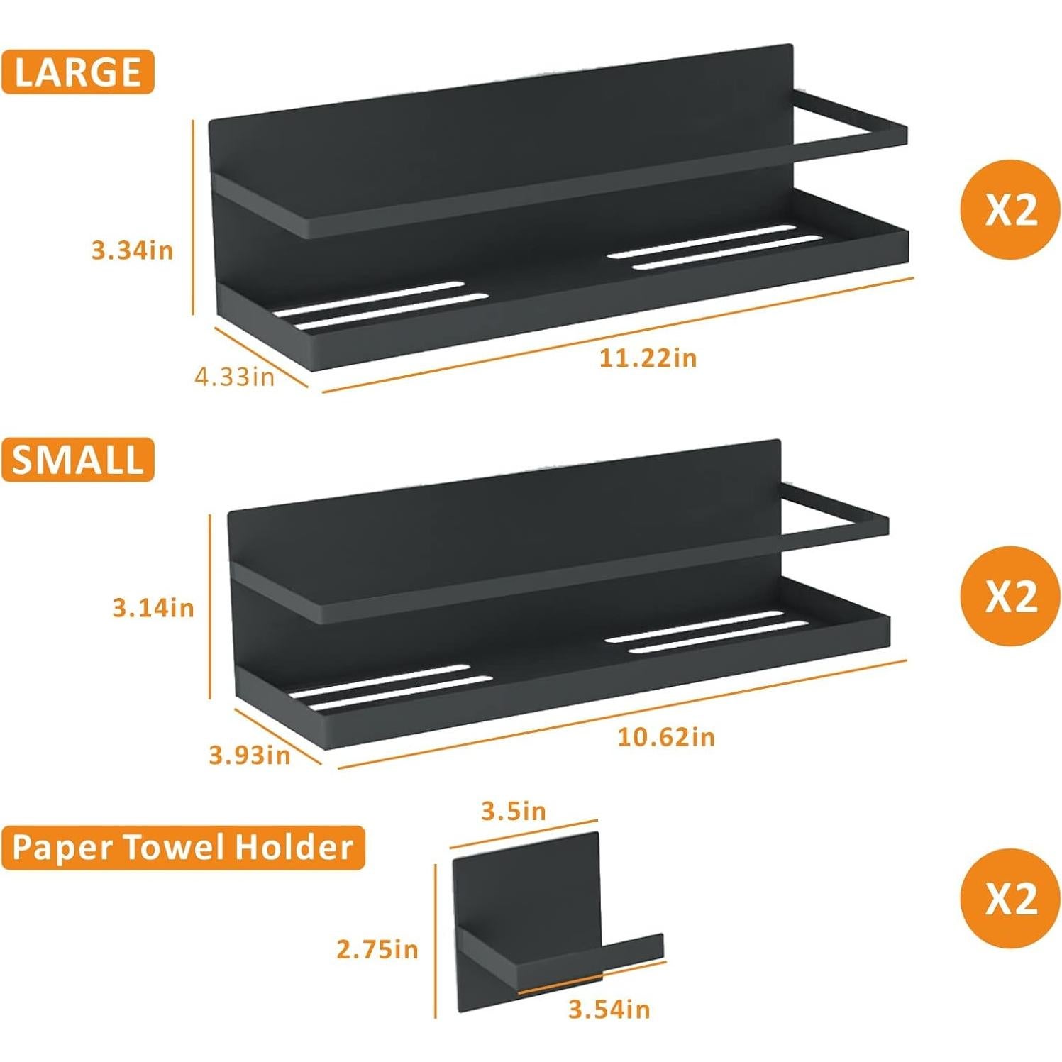 Estante Magnético para Especias Roysili 4 Piezas Negro
