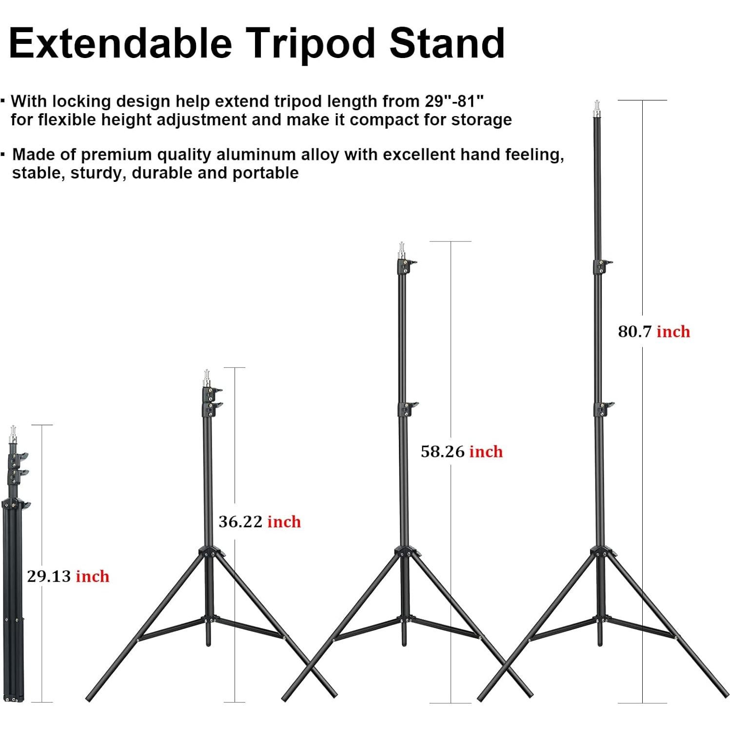 2 Pack RGB LED Video Light Wand Stick, LUXCEO Photography Studio Lighting Kits with 29" to 81" Tripod & Remote Control, Dimmable Photography Light Wand 36 Colors 3000K-6000K