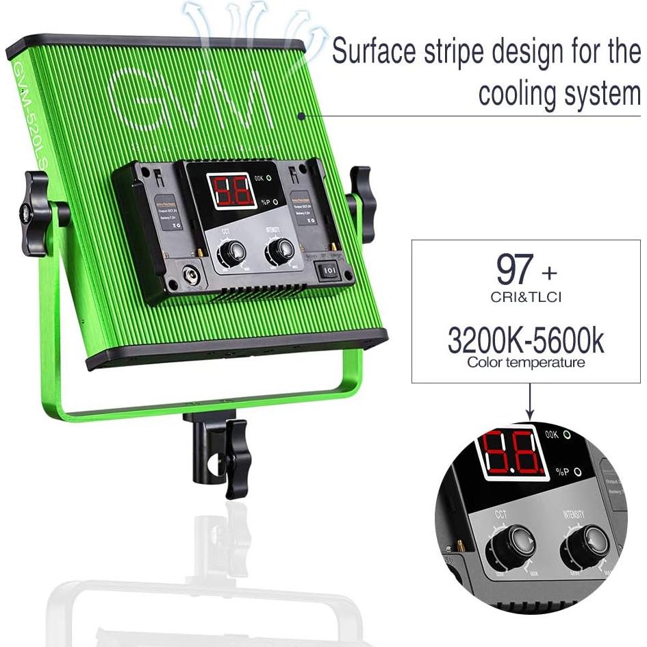 GVM Video Lighting Kit with APP Control, Bi-Color 3200-5600K Led Light Panel for Photography Video Lighting Studio Interview Portrait, CRI/TLCI 97+ High Brightness Video Light, 528 LED Beads