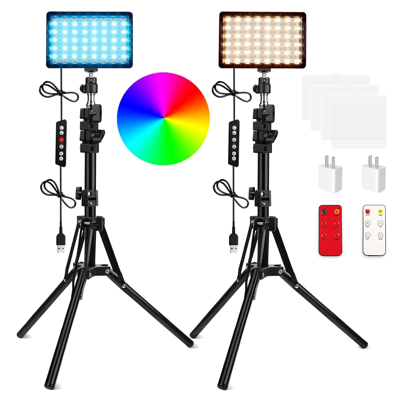 Kit de Iluminación LED RGB QEUOOIY con Soporte Ajustable 1.6M