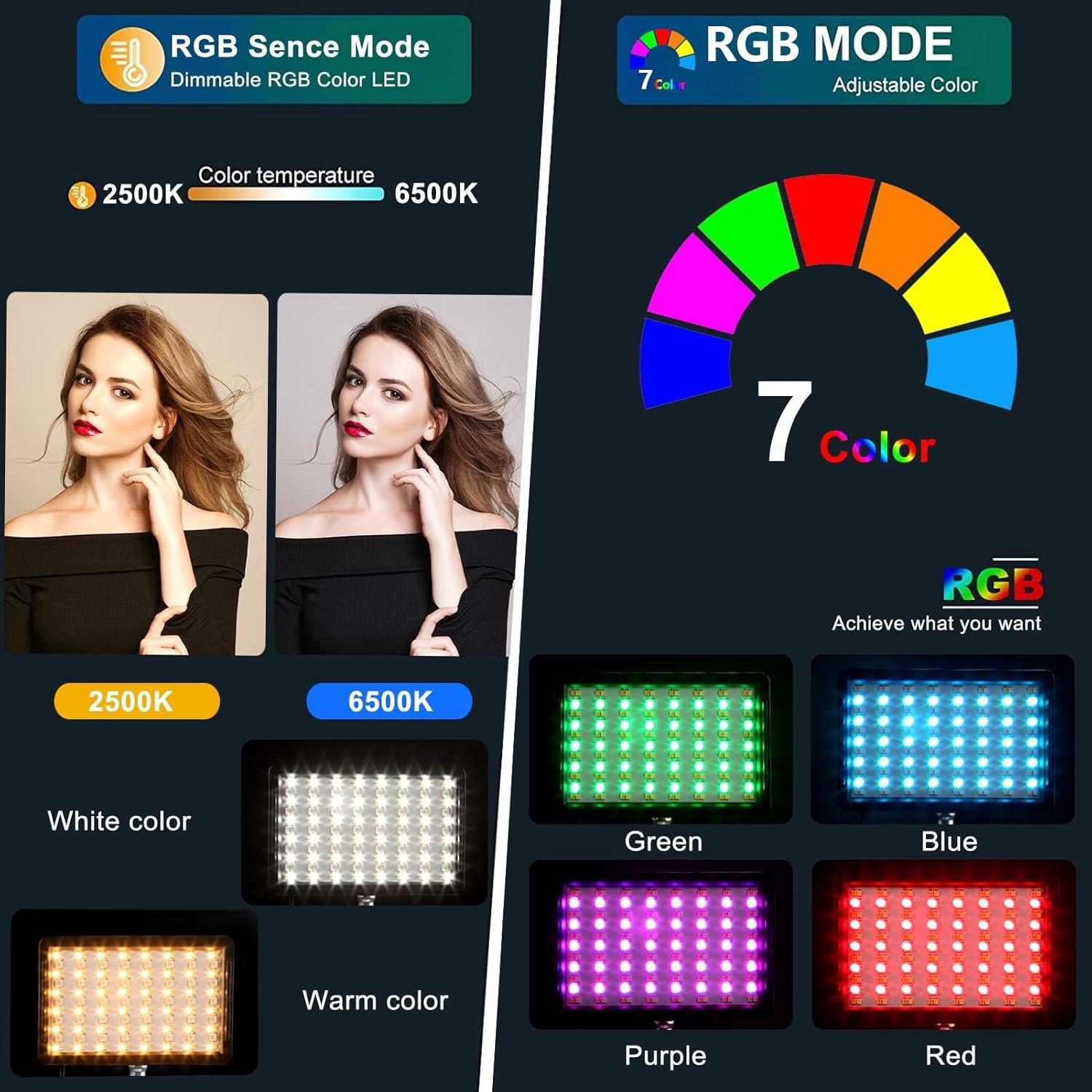Kit de Iluminación LED RGB QEUOOIY con Soporte Ajustable 1.6M