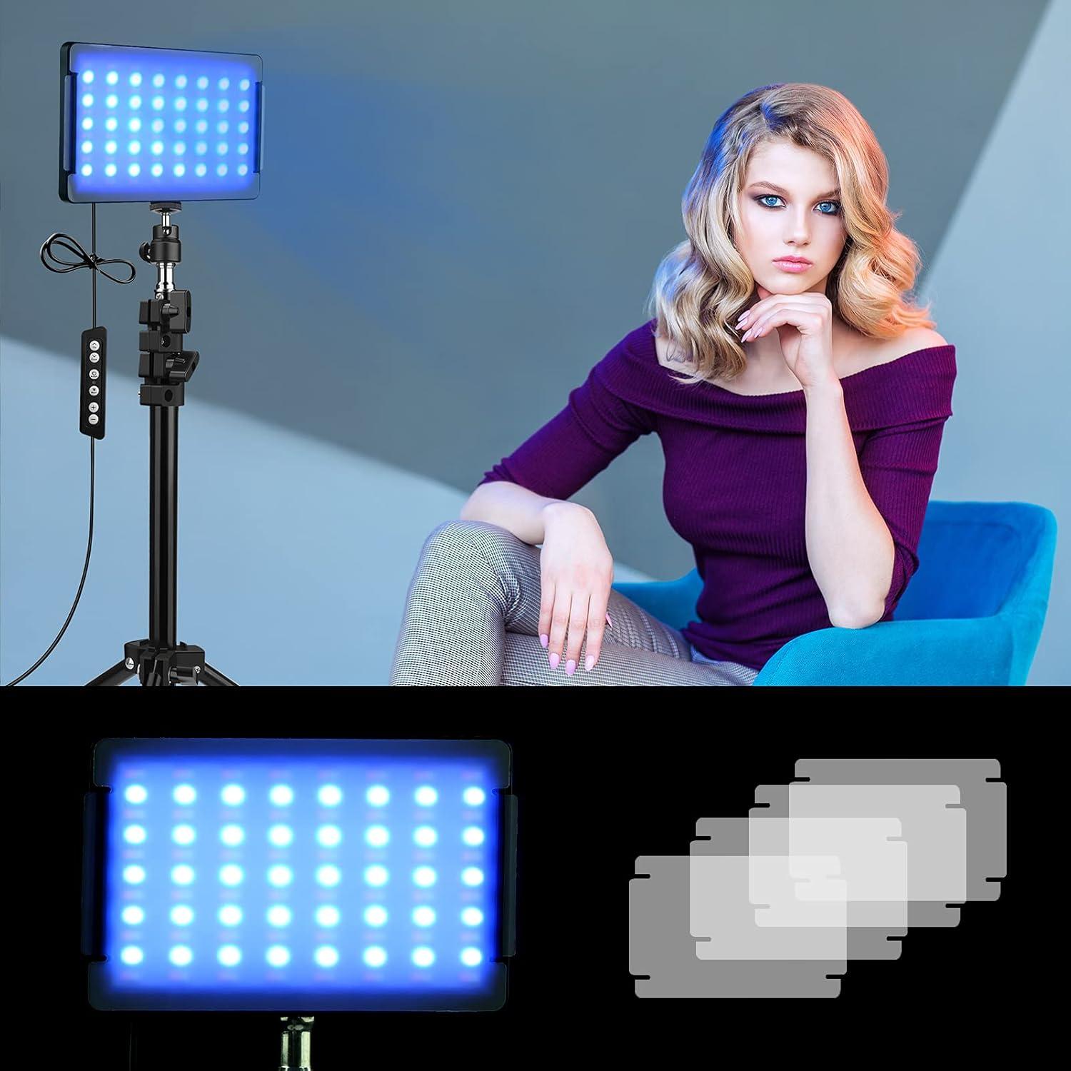 Kit de Iluminación LED RGB QEUOOIY con Soporte Ajustable 1.6M