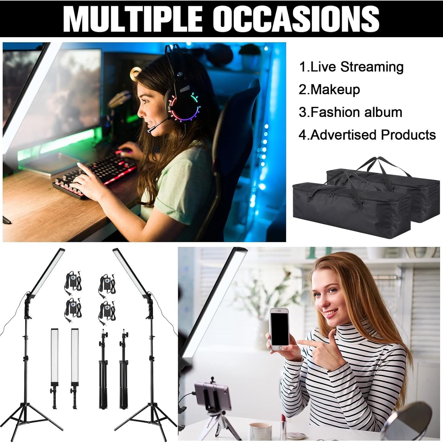 Kit de Iluminación LED Xuhal para Fotografía 4 Piezas 5500K