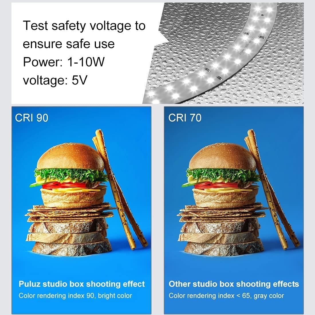 Photo Box 16" x 16" Quick Install Foldable Portable Studio Kit with Soft Light Cloth Professional Photography Equipment Adjustable White Light, Soft Light, Warm Light