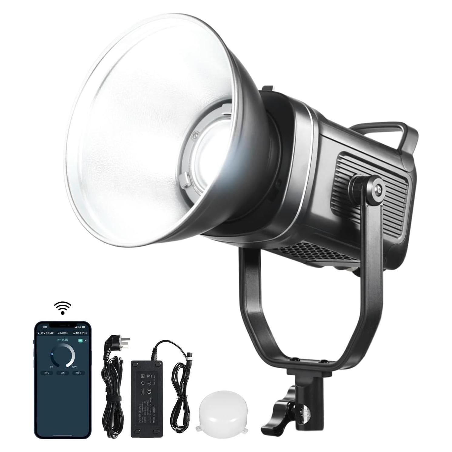 Luz de Video LED GVM 160W 5600K con Control Bluetooth