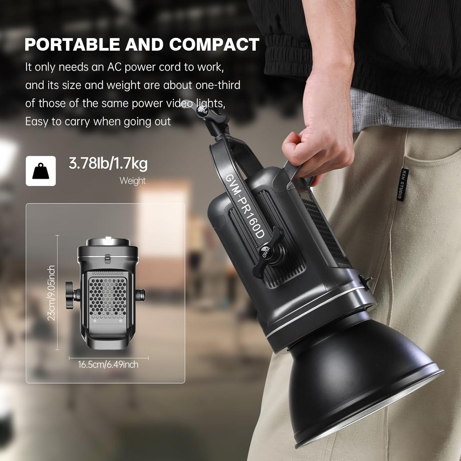 Luz de Video LED GVM 160W 5600K con Control Bluetooth