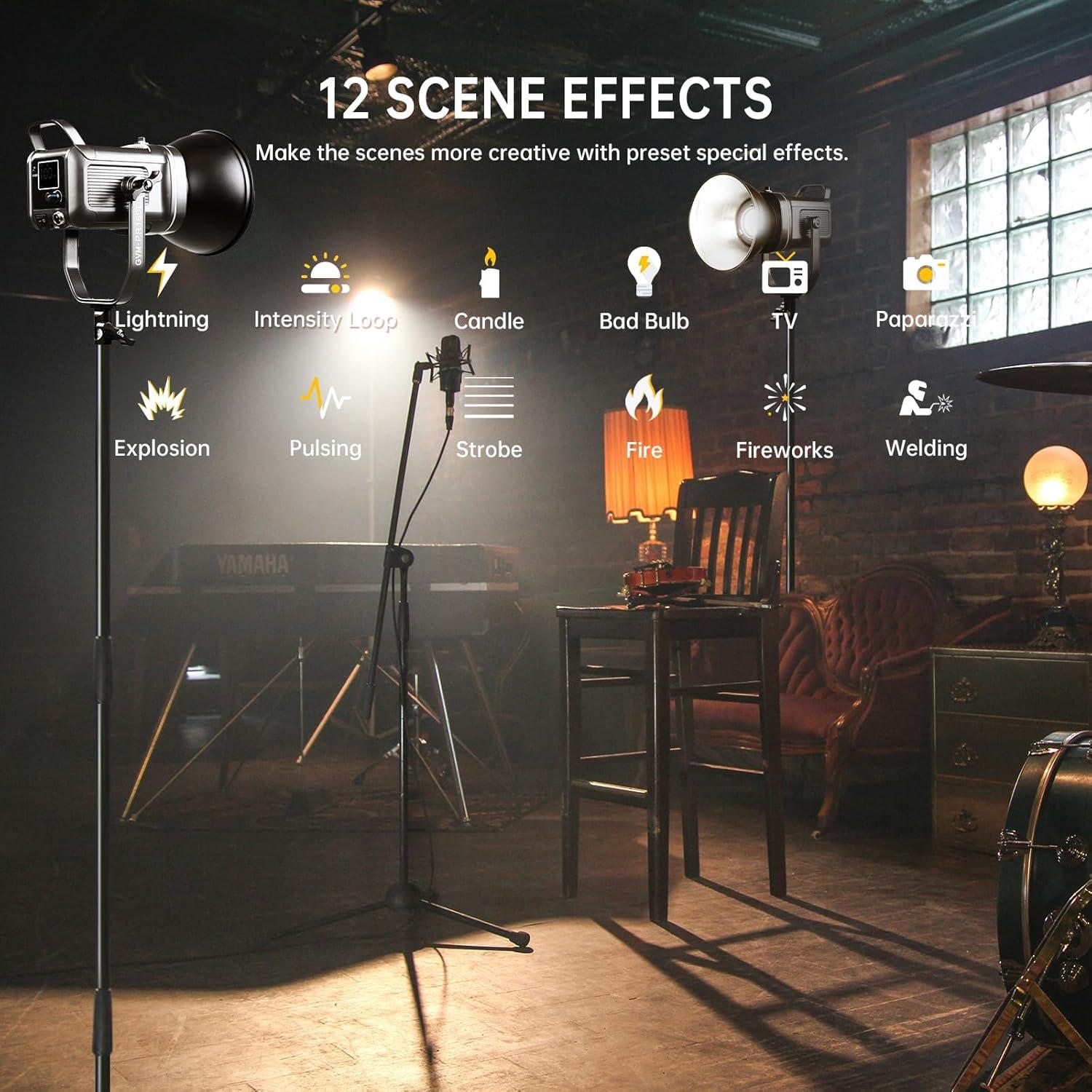 Luz de Video LED GVM 160W 5600K con Control Bluetooth