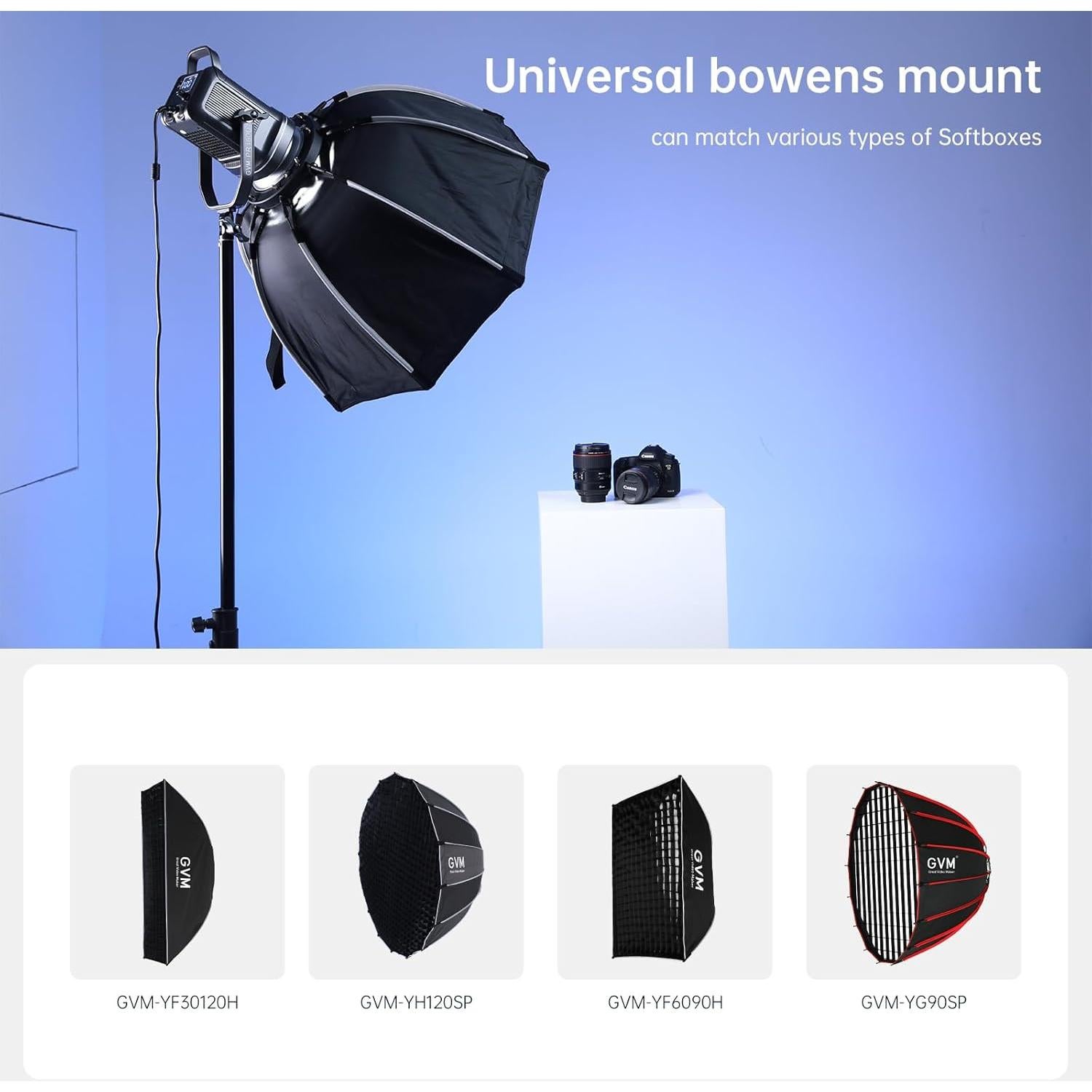 Luz de Video LED GVM 160W 5600K con Control Bluetooth