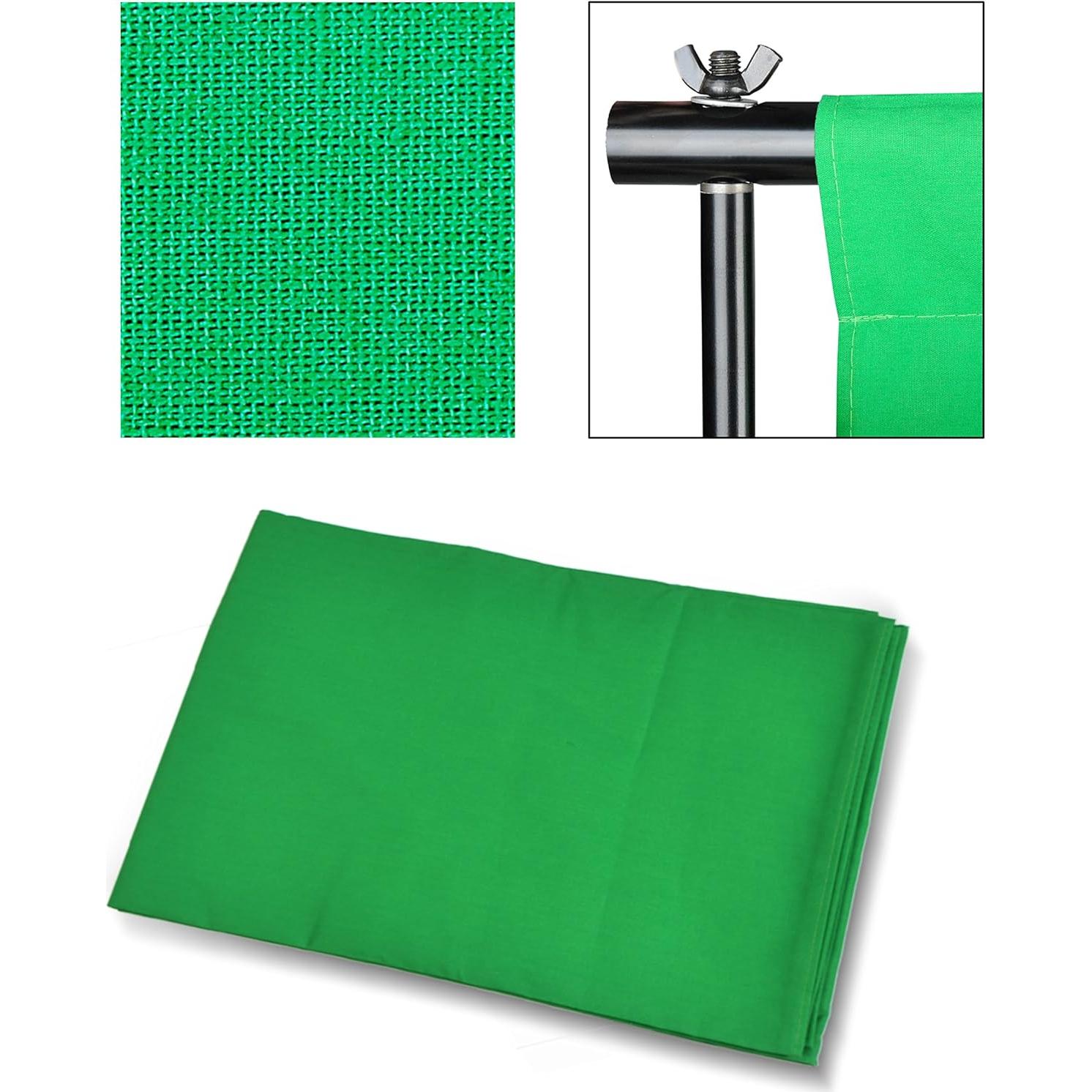 EMART 8.5X10 FT Green Screen Backdrop Kit, Photography Umbrella with 5500K Bulbs, 6X9 FT Green Backdrop with Spring Clamps, Professional Photography Lighting kit for Studio, Portrait, Video Shooting