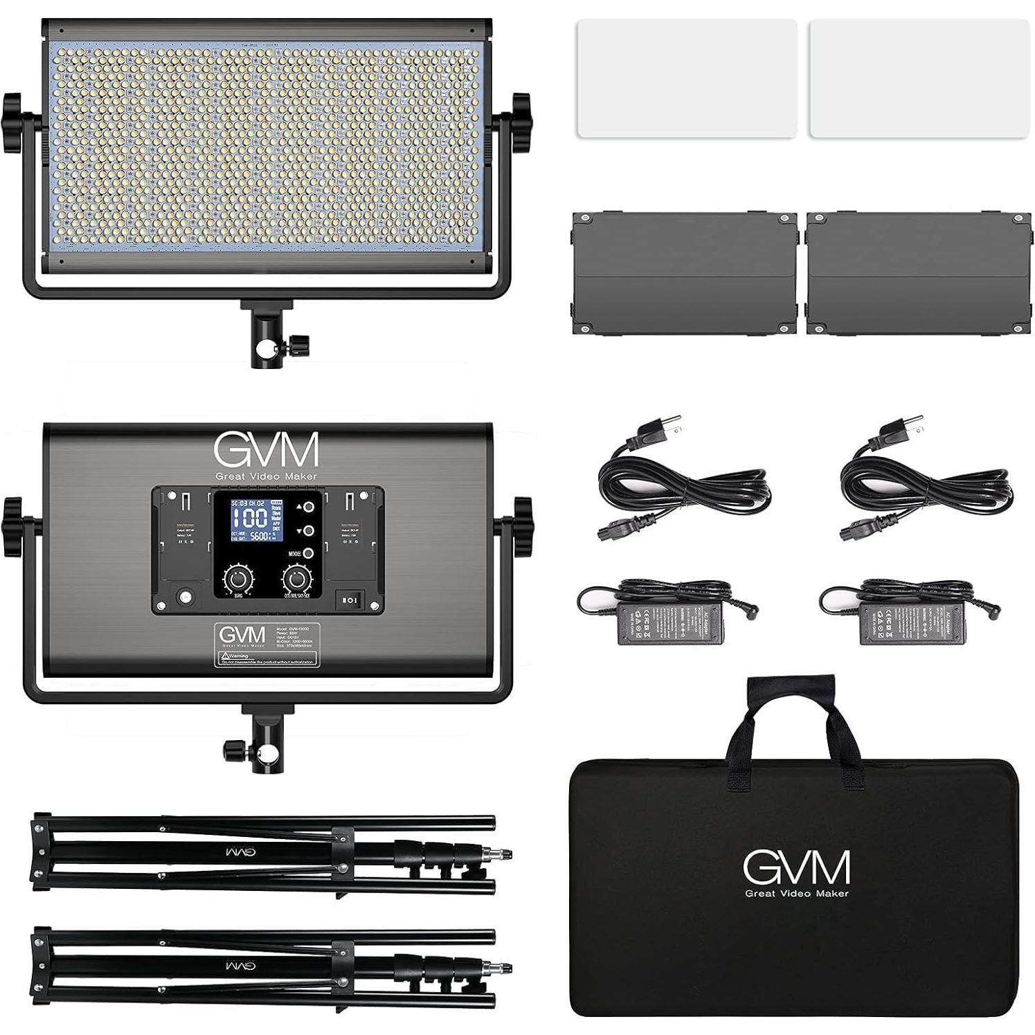 Kit de Iluminación LED RGB GVM 1500D 75W con Control Bluetooth