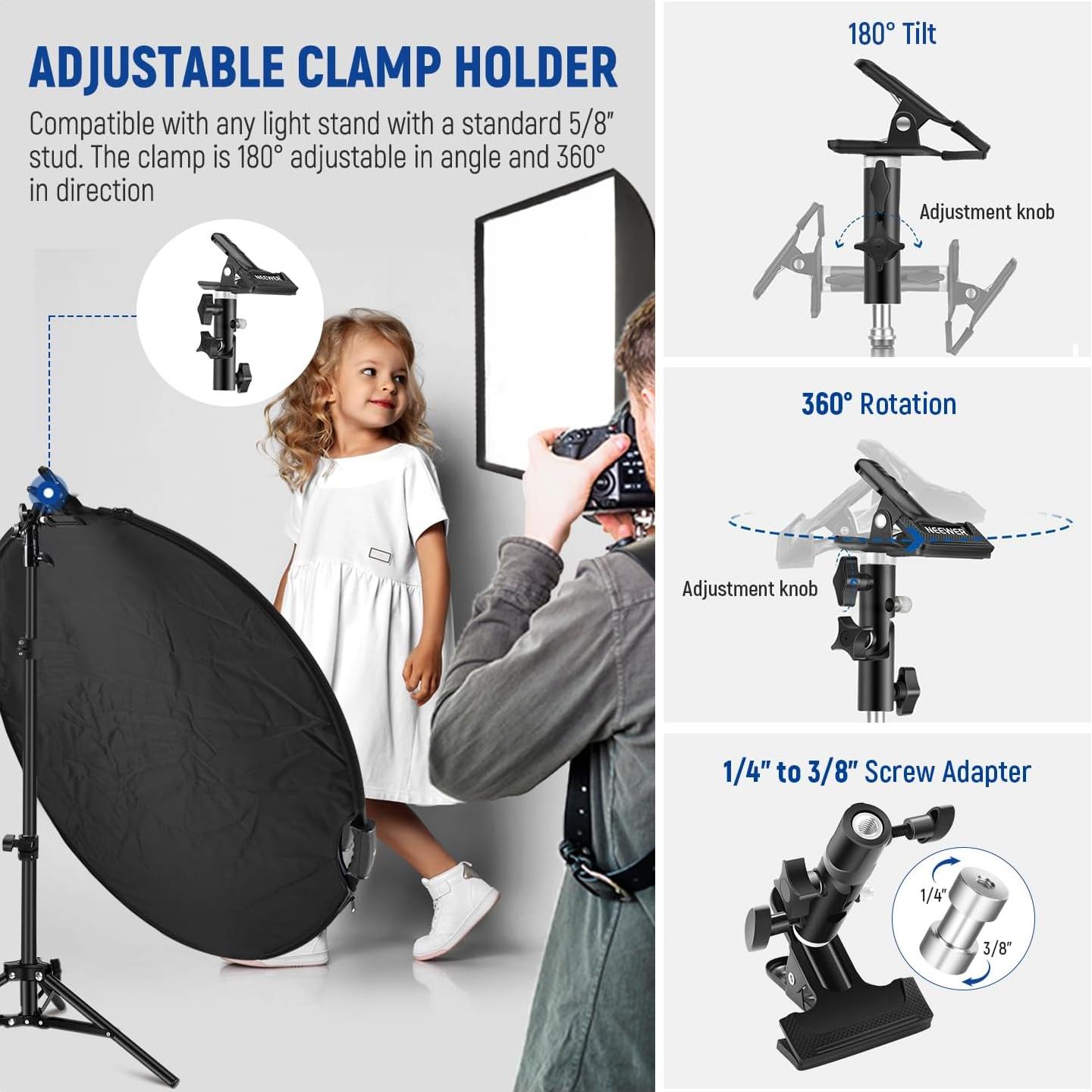 Reflector Fotográfico 5 en 1 NEEWER 110cm con Abrazadera