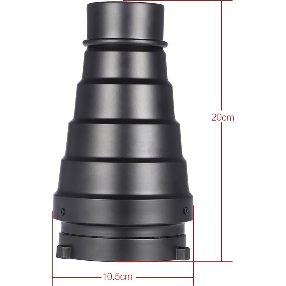 Snoot Óptico Cónico Andoer para Iluminación Fotográfica con Filtros