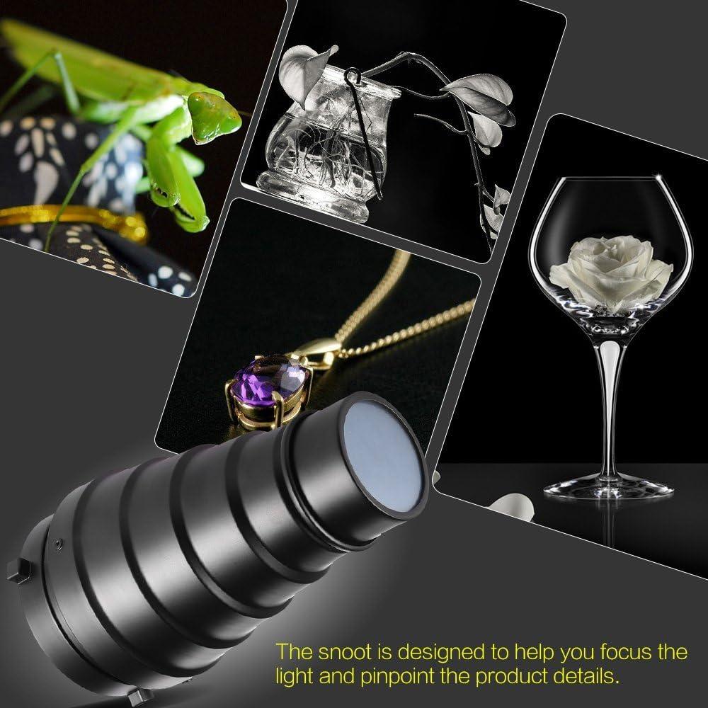 Snoot Óptico Cónico Andoer para Iluminación Fotográfica con Filtros
