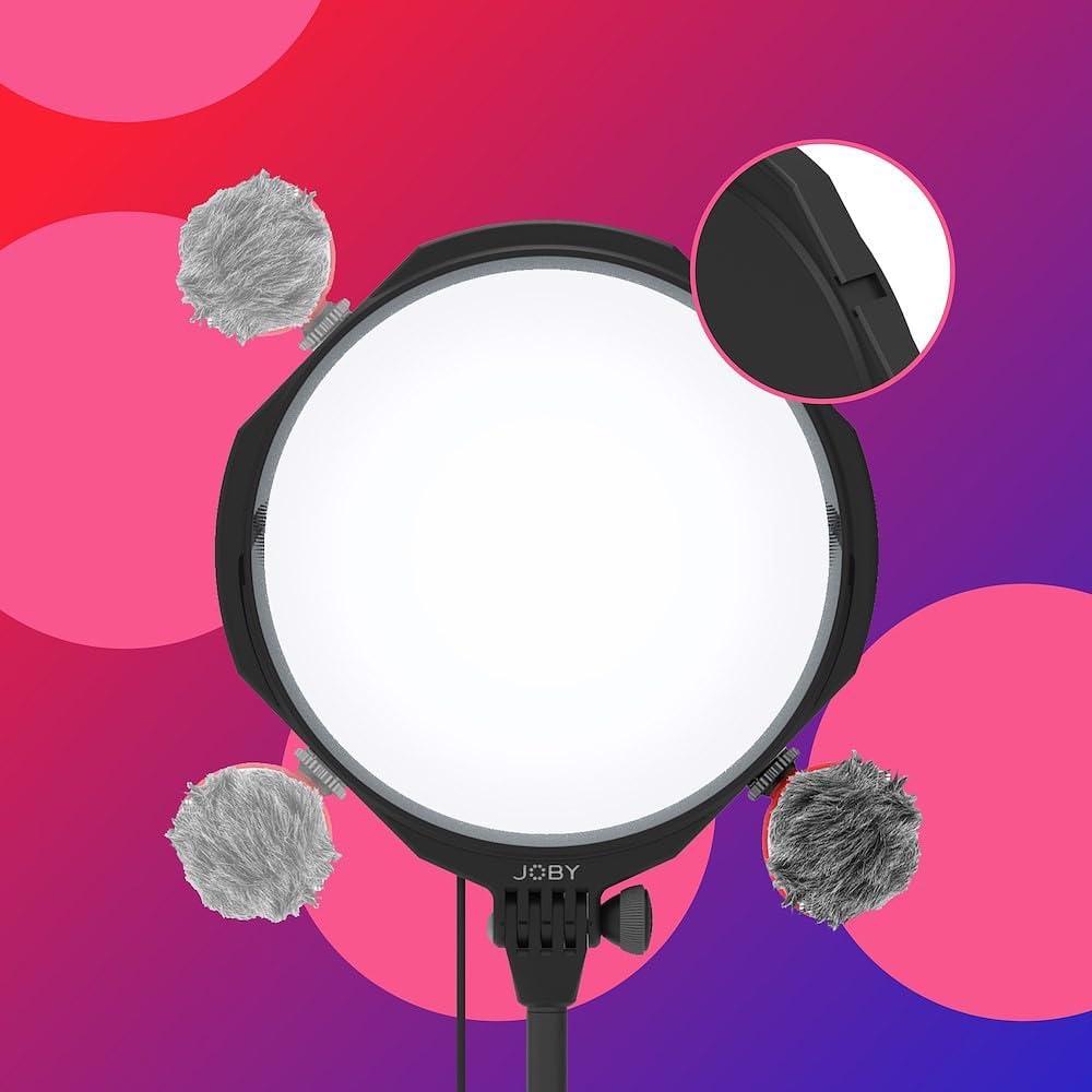 JOBY Beamo Studio Key Light, USB Studio Light for Video, Kit for Content Creator, 10 Brightness Levels, 3 Color Temperature, Cable Remote, Cold Shoe Attachments