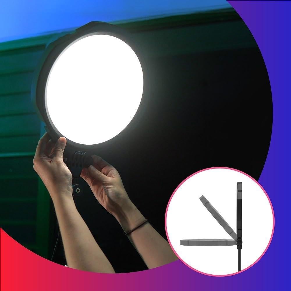 JOBY Beamo Studio Key Light, USB Studio Light for Video, Kit for Content Creator, 10 Brightness Levels, 3 Color Temperature, Cable Remote, Cold Shoe Attachments