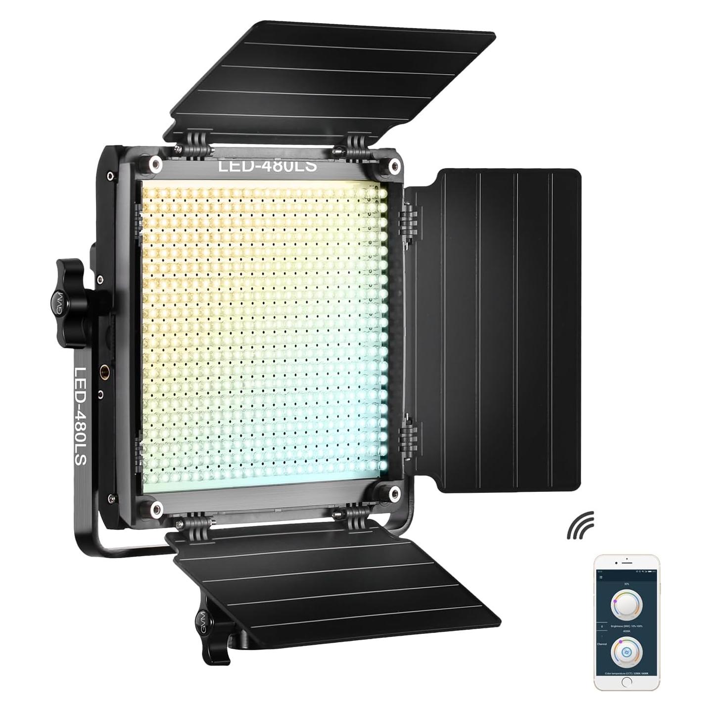 Luz de Video LED Bi-Color GVM APP 2300K-6800K 0.99kg