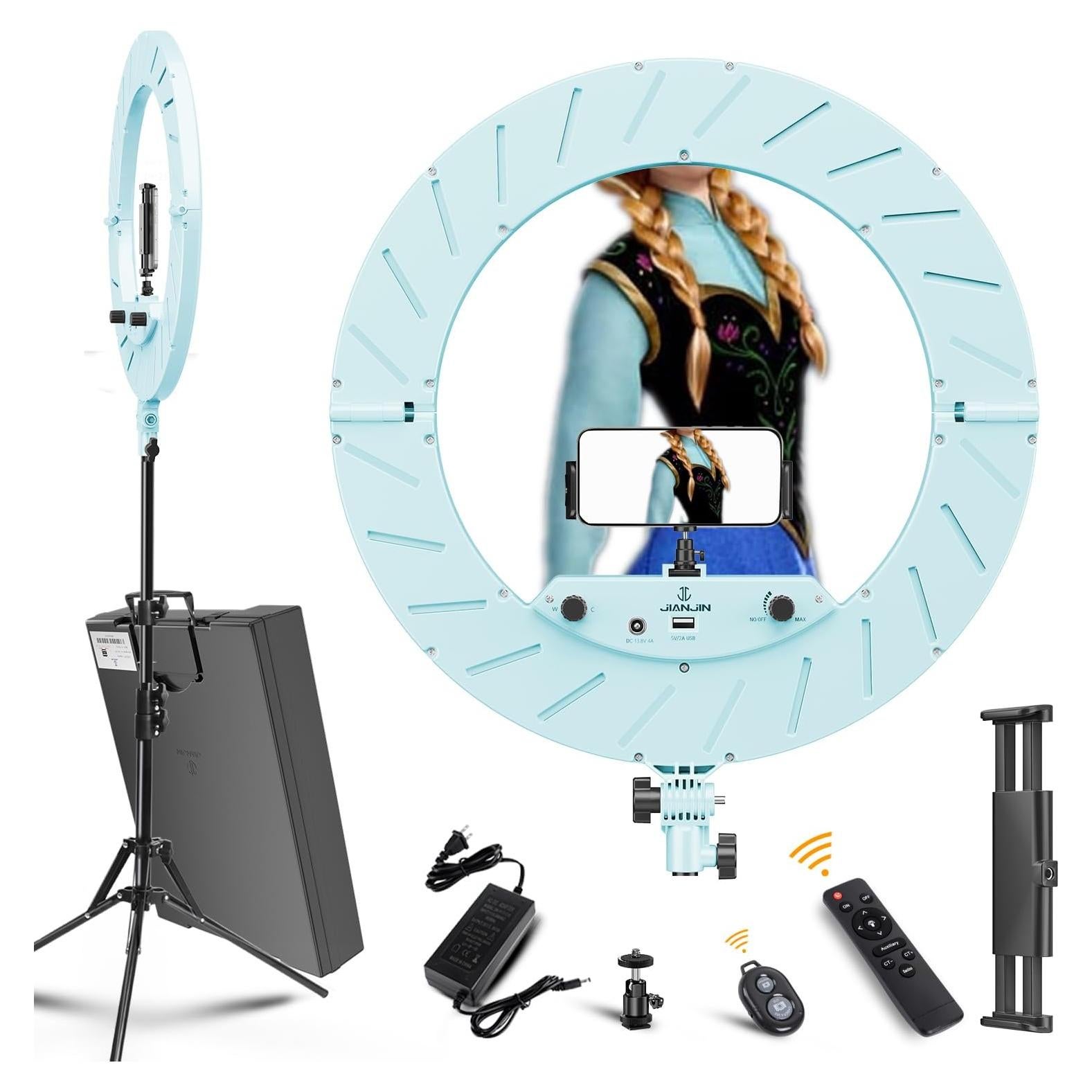 Kit de Luz de Anillo LED 18" JJ JIANJIN 55W Regulable USB