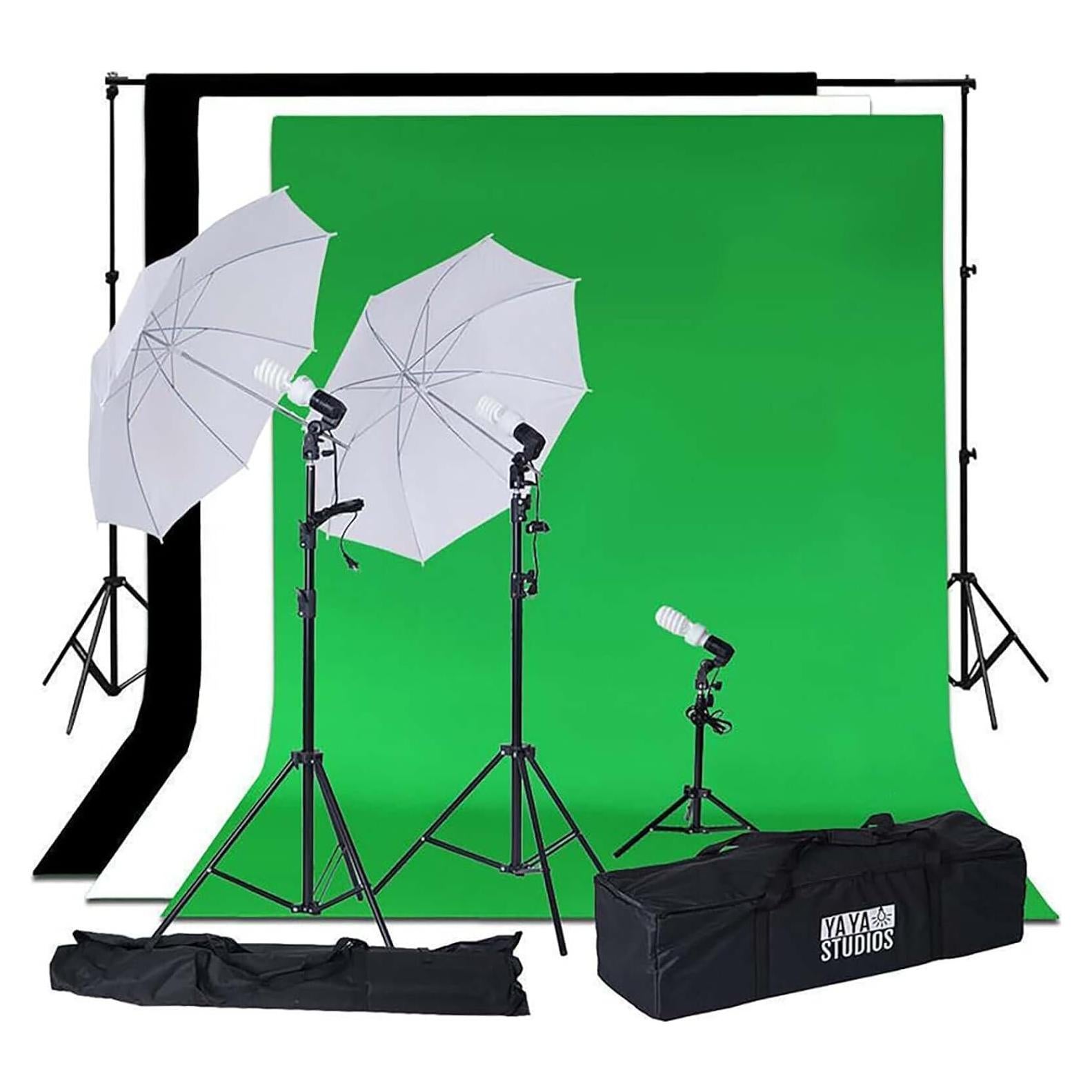 Kit de Iluminación Fotográfica Efavormart 600W con Paraguas y Fondos