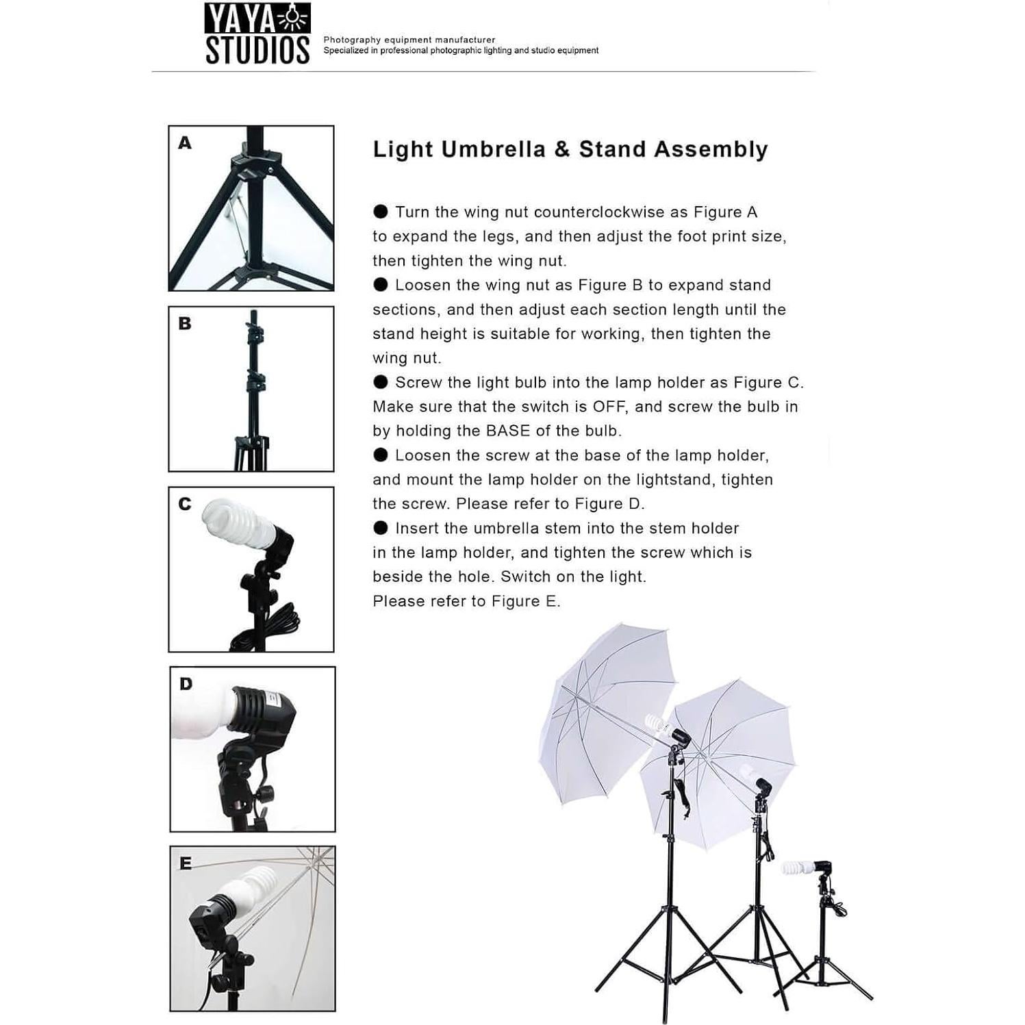 Kit de Iluminación Fotográfica Efavormart 600W con Paraguas y Fondos