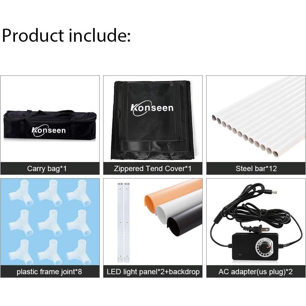 Caja de Luz Fotográfica Konseen 60x60cm LED Regulable 5500K