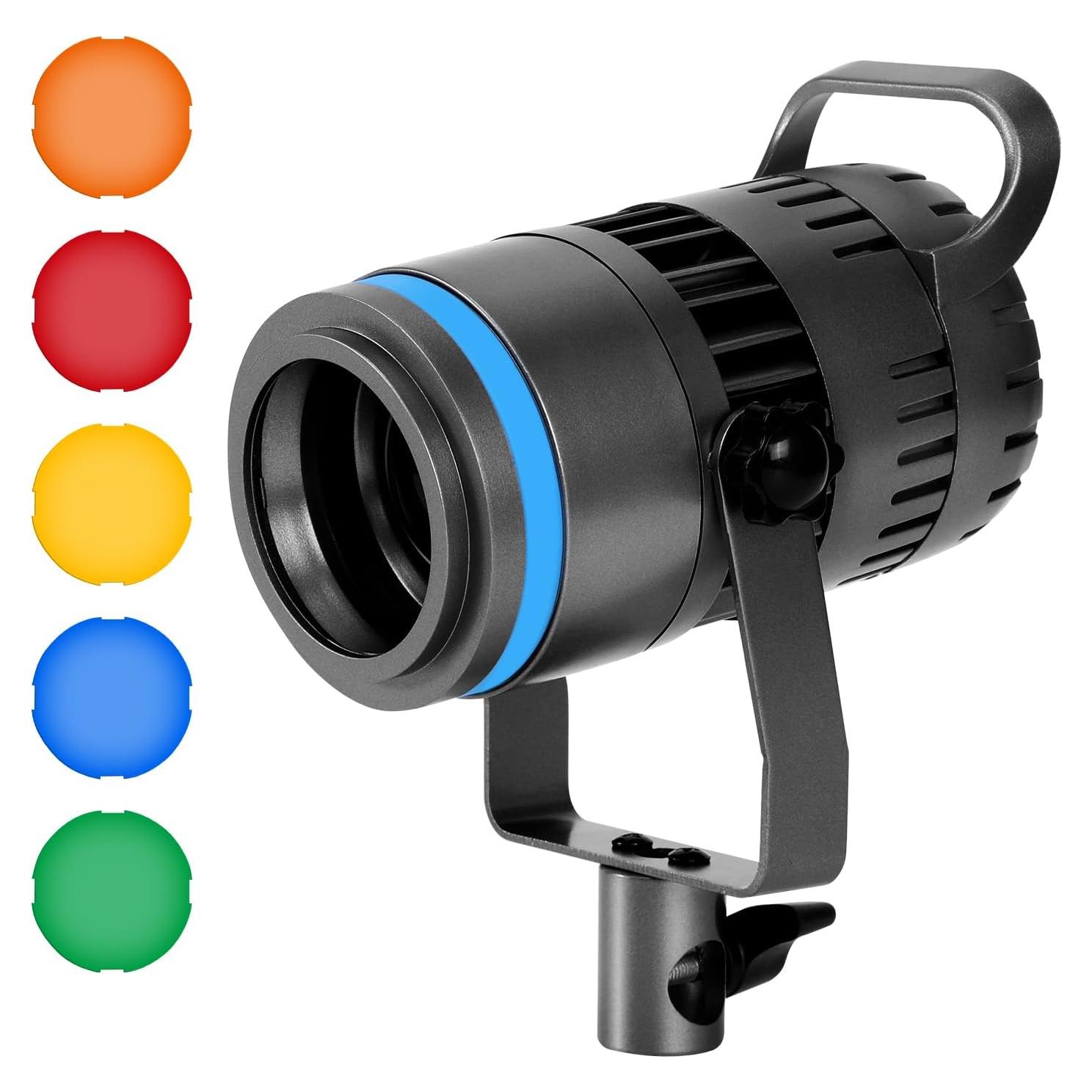 Yofuly Photography Video Lighting Kit, LED Studio Streaming Lights with Remote Control, 18°-60° Focus Range Adjustable, CCT 2800k-7000k, CRI 95+, Continuous Output Light for Tabletop Live Streaming