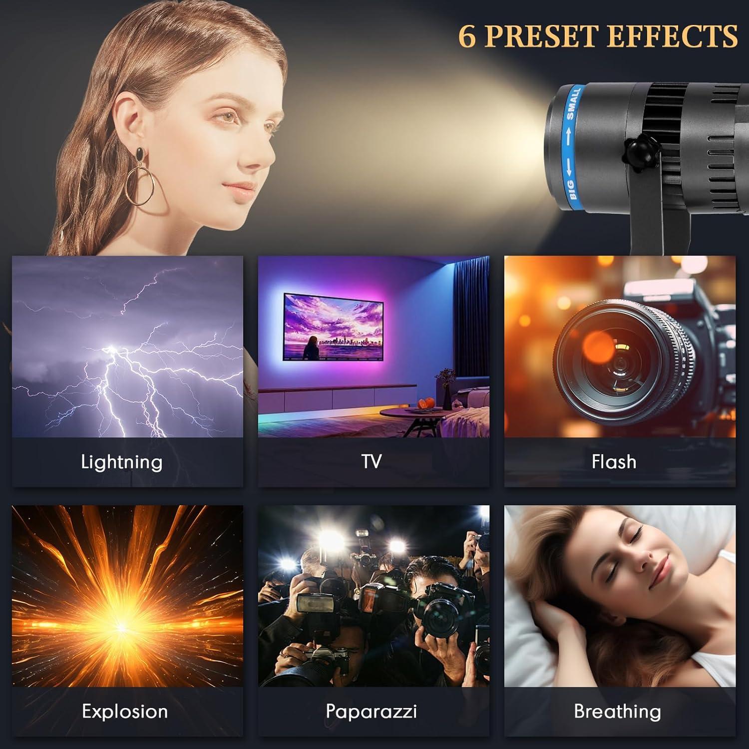 Yofuly Photography Video Lighting Kit, LED Studio Streaming Lights with Remote Control, 18°-60° Focus Range Adjustable, CCT 2800k-7000k, CRI 95+, Continuous Output Light for Tabletop Live Streaming