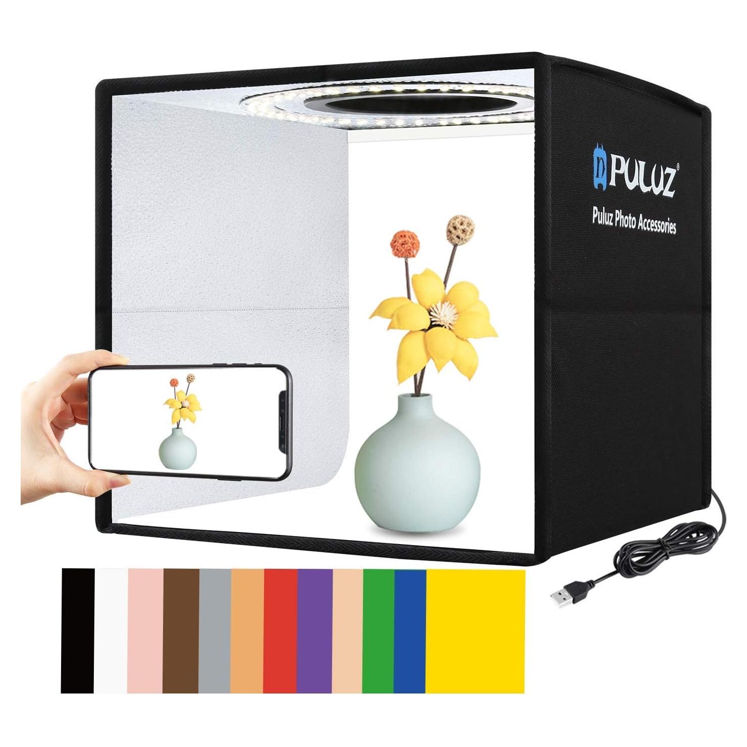 Foldable Photo Box Portable Studio Kit 12 Background Colors LED Dimmable Photography Light Box 25 cm Photo Props Equipment