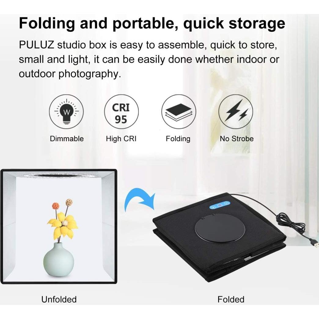 Foldable Photo Box Portable Studio Kit 12 Background Colors LED Dimmable Photography Light Box 25 cm Photo Props Equipment