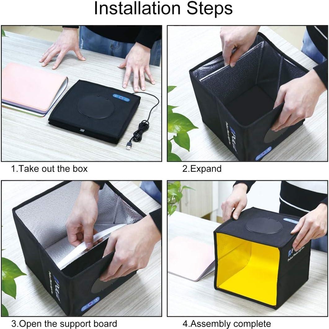 Foldable Photo Box Portable Studio Kit 12 Background Colors LED Dimmable Photography Light Box 25 cm Photo Props Equipment