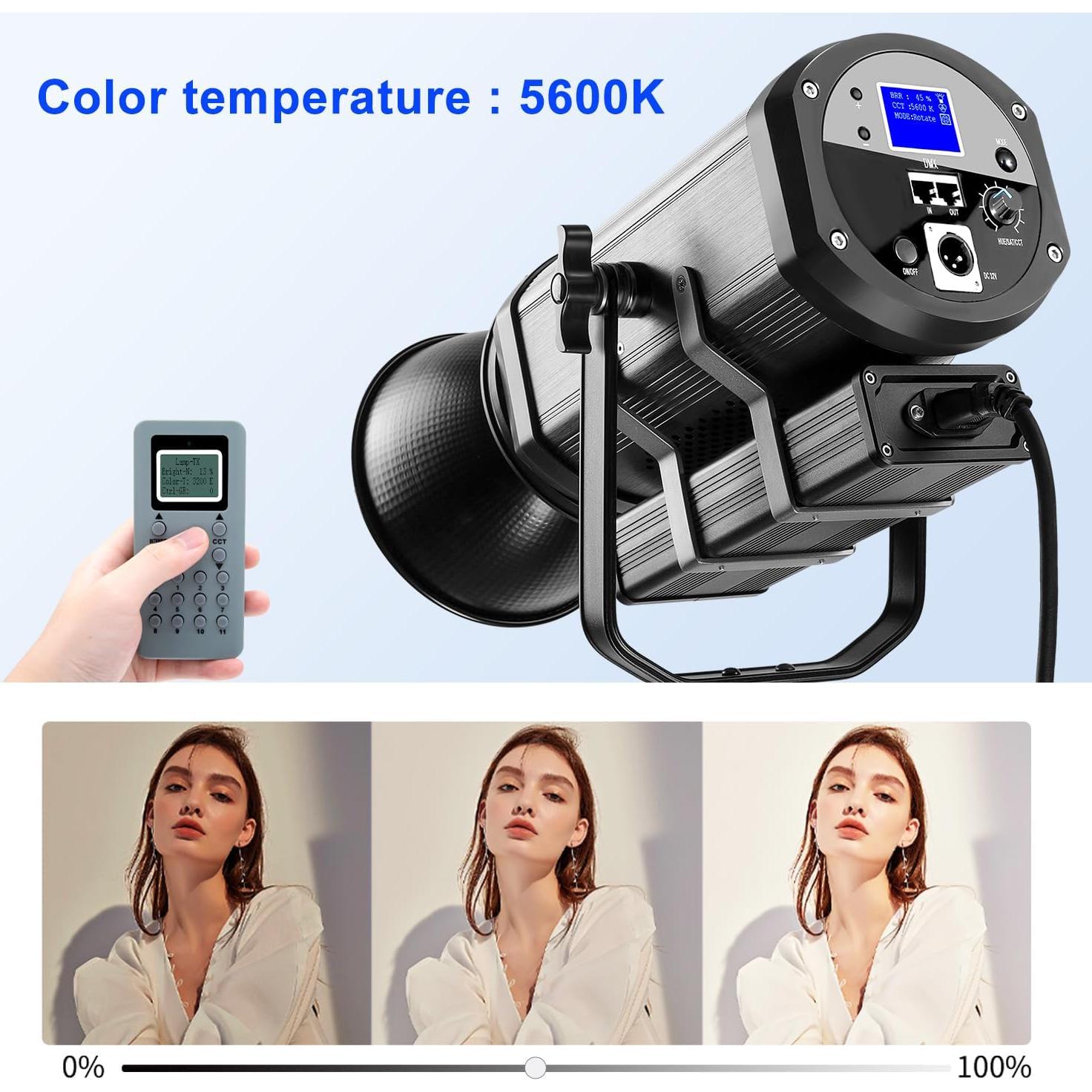 Luz de Video LED GVM 150W 5600K con Control Remoto y Montura Bowens