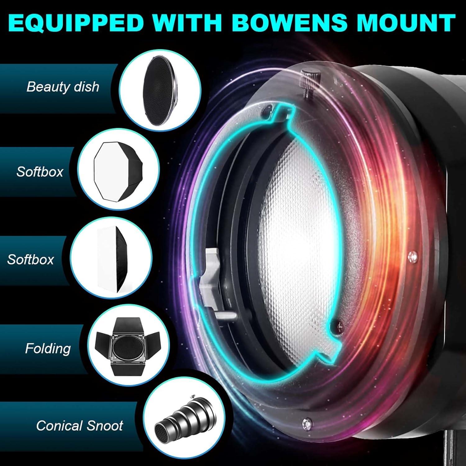 Luz de Video LED GVM 150W 5600K con Control Remoto y Montura Bowens