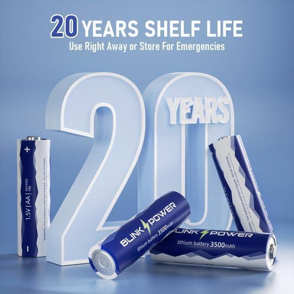Baterías de Litio AA Blinkspower 16 Piezas 3500mAh No Recargables