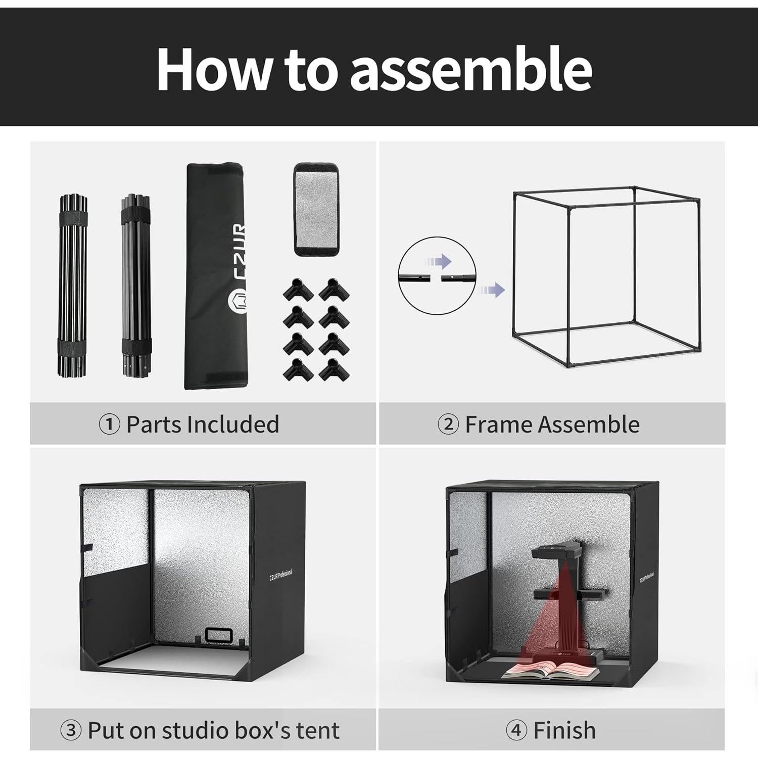 Caja de Estudio Plegable CZUR 60x60x60 cm Profesional