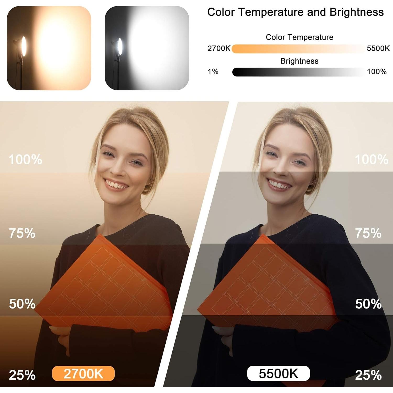 EMART Softbox Lighting Kit, 2700K-5500K 20"x 27" Soft Box Set, 45W Dimmable LED Light Bulbs, Photography Lighting Kit for Picture Light, Studio Lights, Video Recording, Photoshoot, Live Streaming