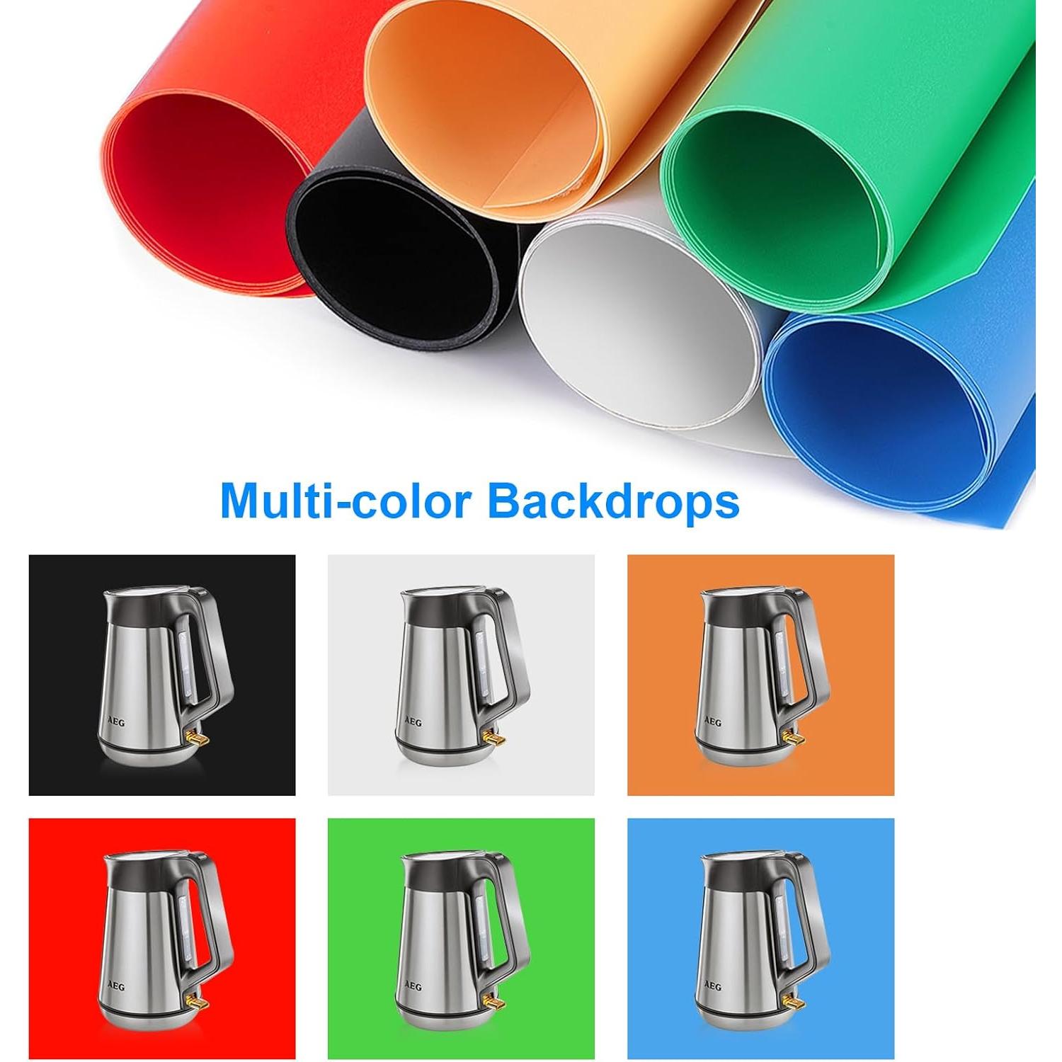 Photo Studio Light Box Photography 32"x32" with 100 LED and 6 Colors Backdrops Photo Box with Lights, Foldable Picture Box for Product Photography with 6500K Brightness