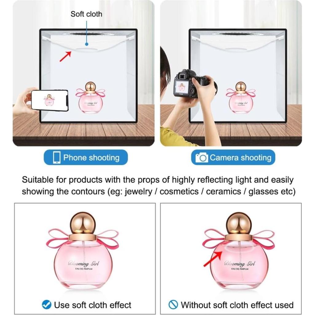 Caja de Luz Fotográfica JXGZCAN 30x30cm con 112 LED y Fondos