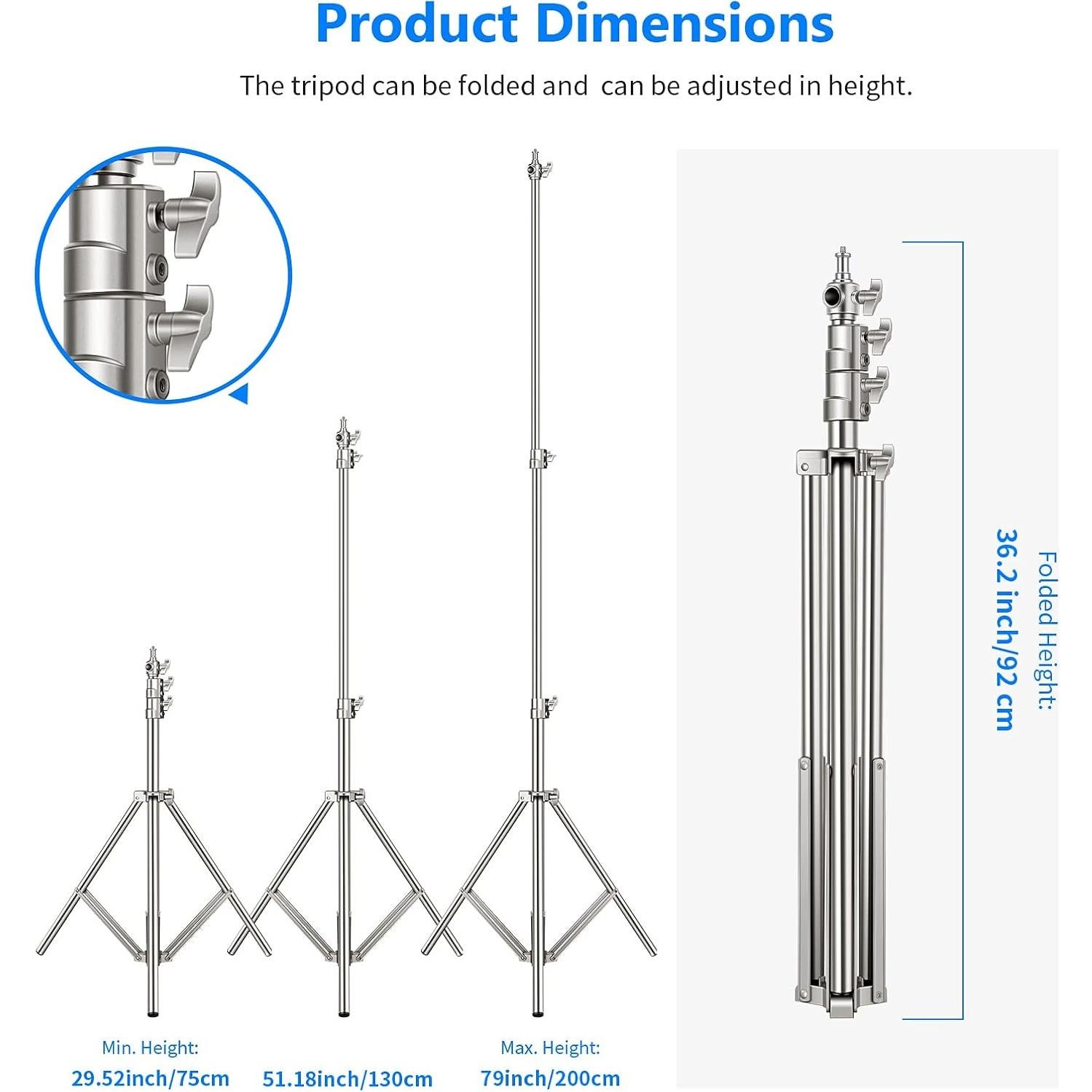 Soporte de Luz Neewer 2 Piezas Trípode Acero 200cm