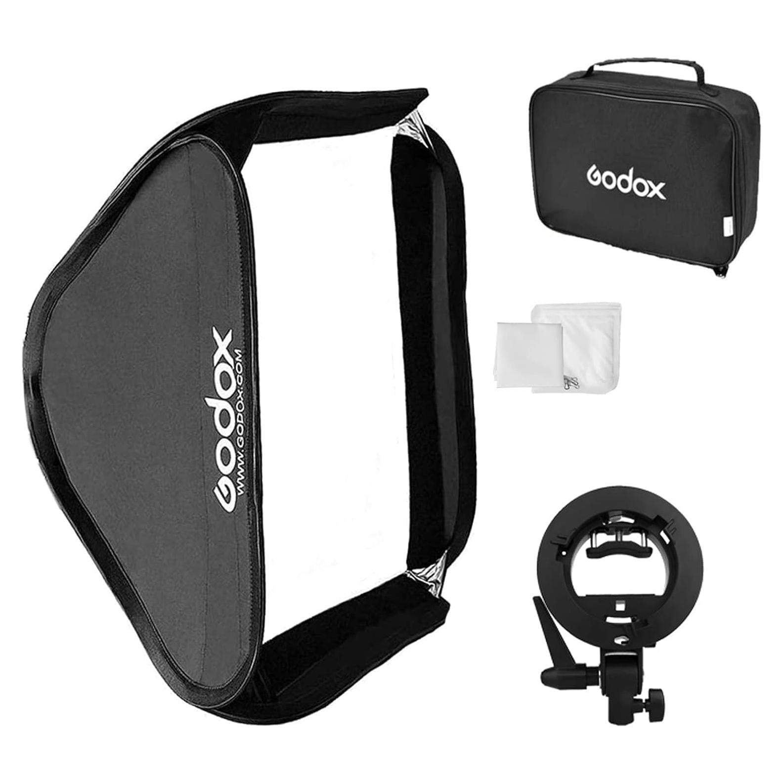 Godox 32" x 32" Softbox with S-Type Bowens Mount Bracket Flash Holder Kit for Camera Flash Speedlight Studio Photography Lighting (80cm x 80cm)
