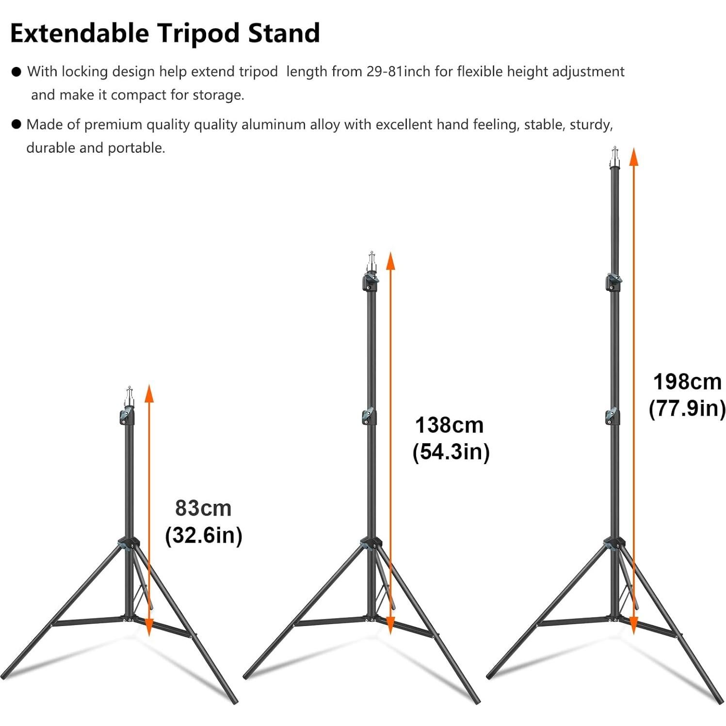Paquete de 2 Varas de Luz LED RGB uyled con Trípode y Control Remoto