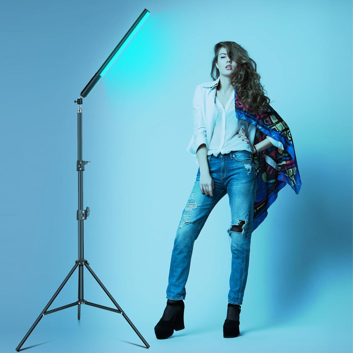 Paquete de 2 Varas de Luz LED RGB uyled con Trípode y Control Remoto