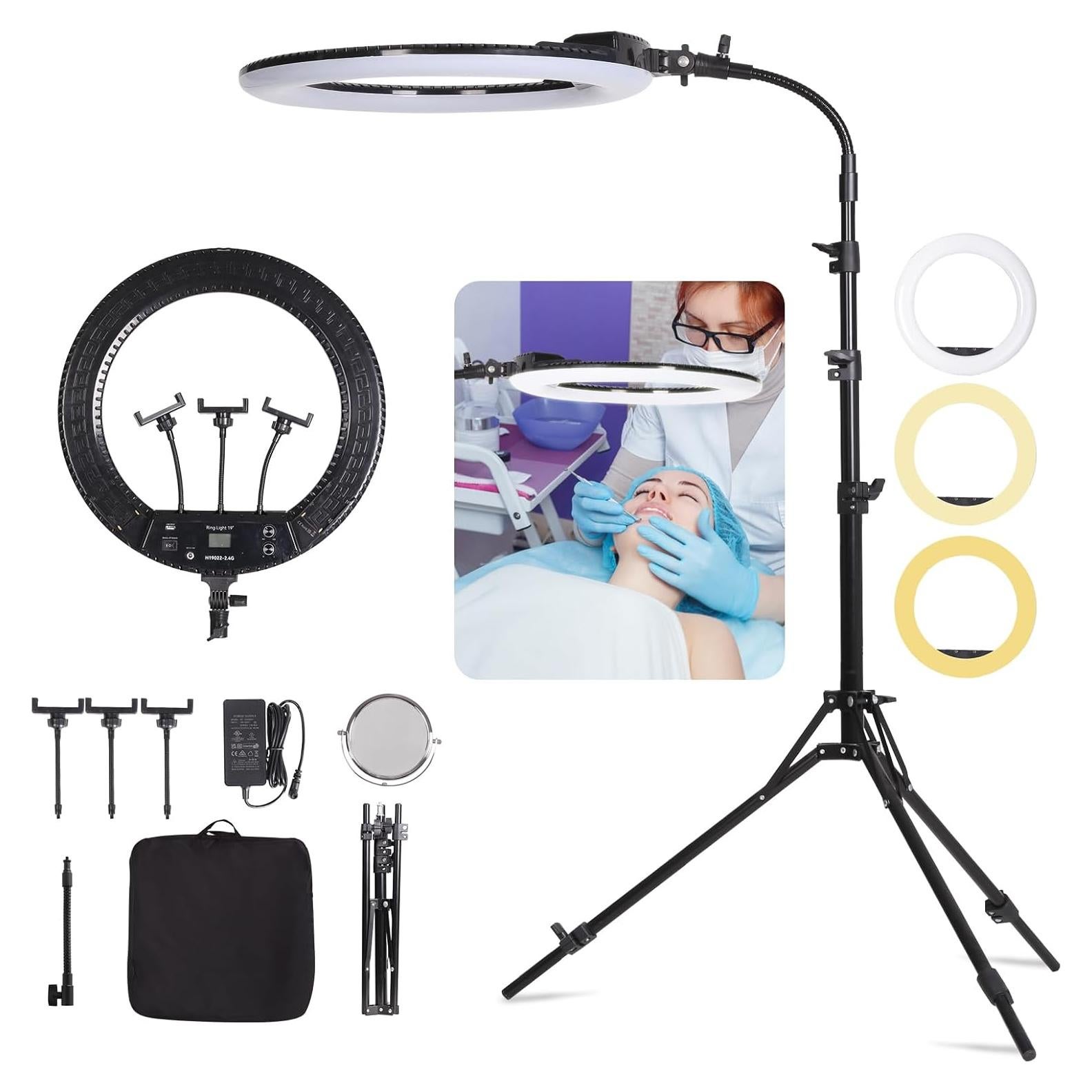 Kit Luz de Anillo LED 48 cm FEIFANTEAM Ajustable 45W
