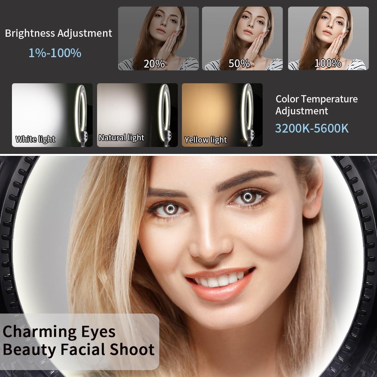 Kit Luz de Anillo LED 48 cm FEIFANTEAM Ajustable 45W