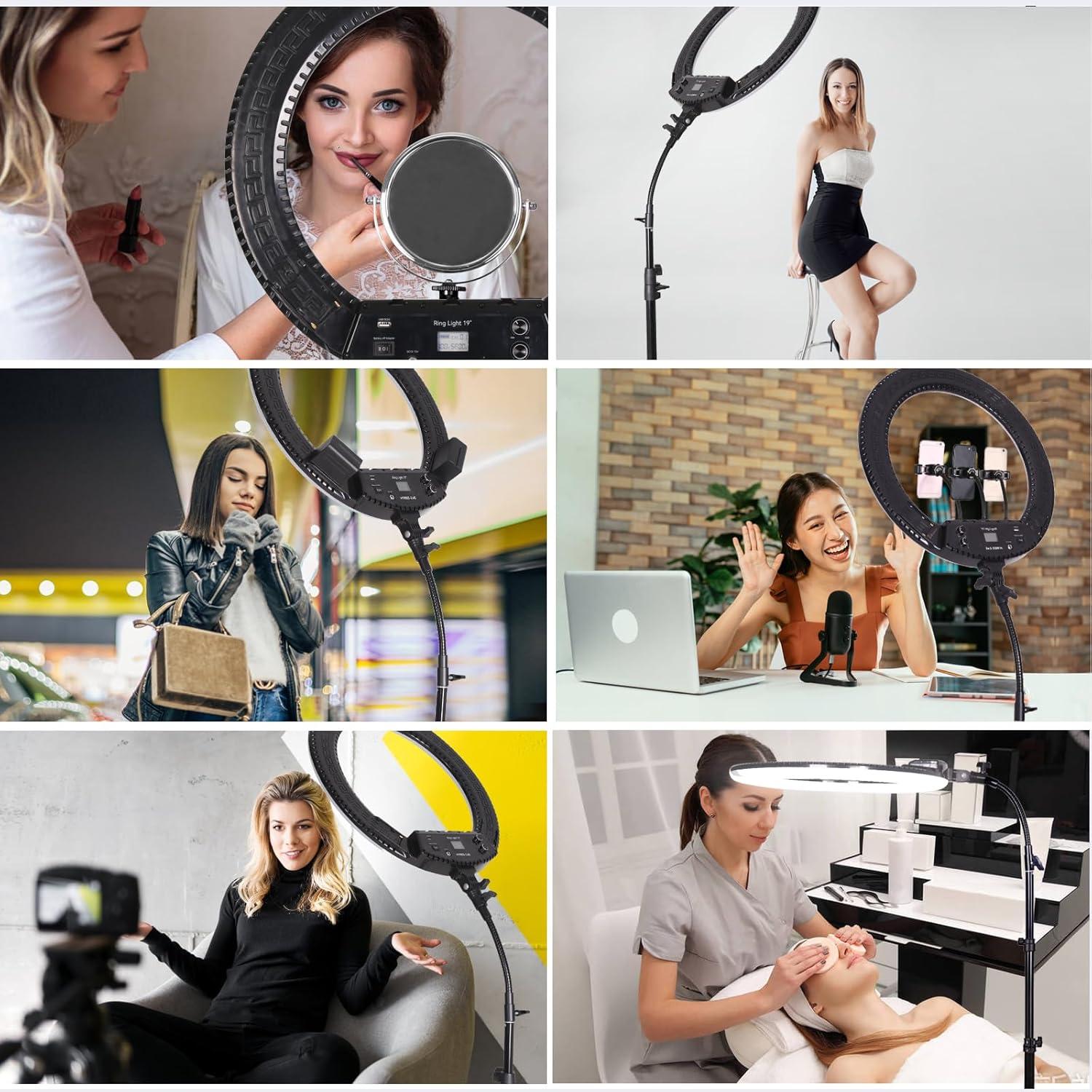 Kit Luz de Anillo LED 48 cm FEIFANTEAM Ajustable 45W