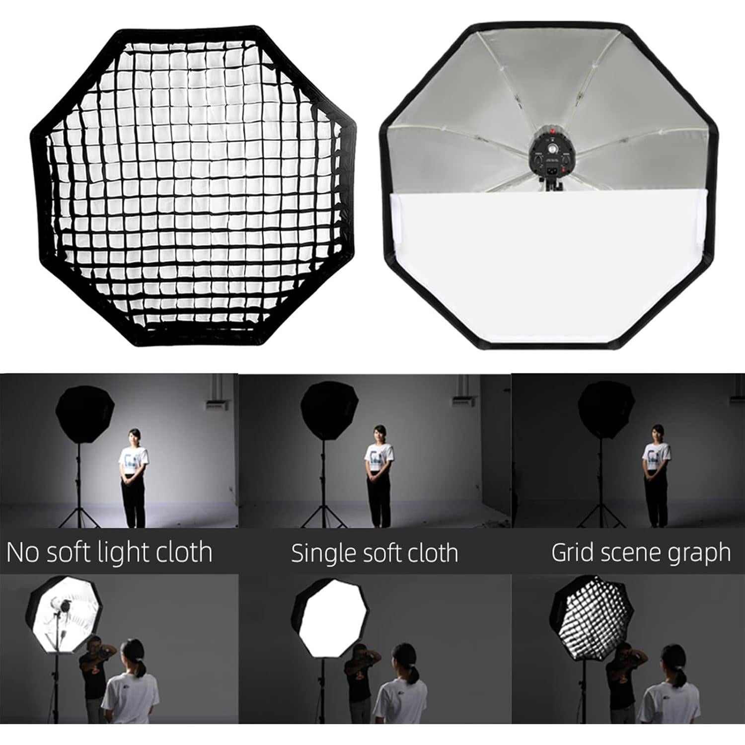 Godox Softbox Octagonal 120cm con Rejilla y Soporte Tipo E